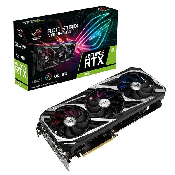 Placa de Vídeo ASUS ROG STRIX GeForce RTX 3050 OC Edition 8GB LHR 128Bits GDDR6 - ROG-STRIX-RTX3050-O8G-GAMING