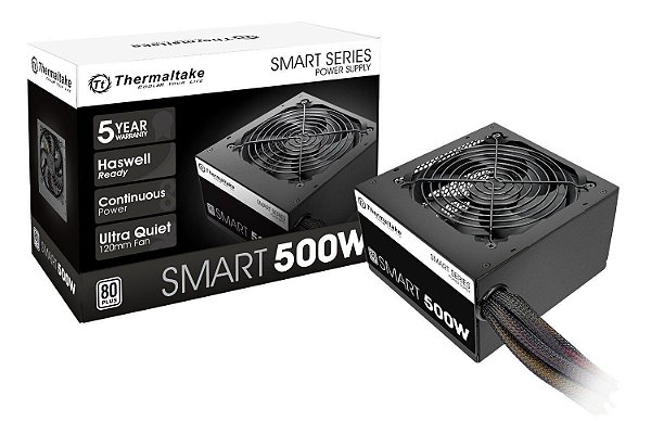 Fonte Thermaltake 500w 80 Plus White Smart - PS-SPD-0500NPCW