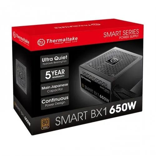 Fonte Thermaltake 650w Smart BX1 80 Plus Bronze - PS-SPD-0650NNFABB-1