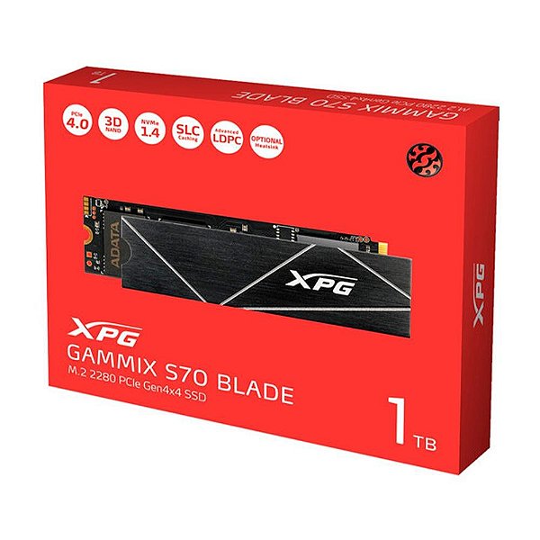 SSD 1 TB XPG S70 Blade PCIe Gen4x4 M.2 2280 7400MBs/5500MBs - AGAMMIXS70B-1T-CS