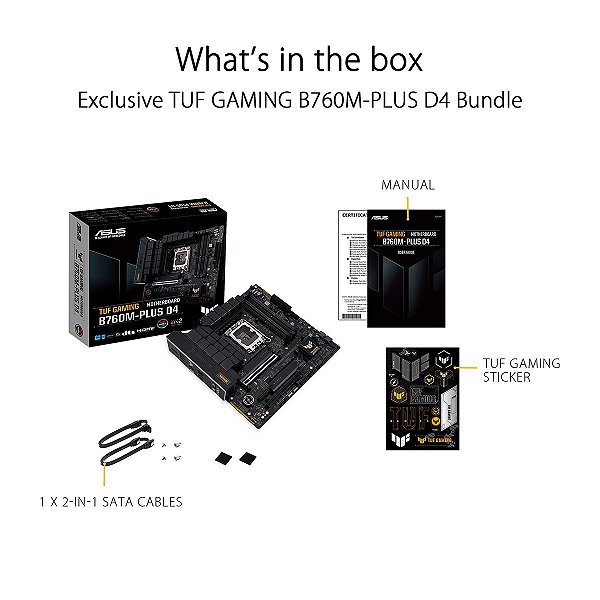 Placa Mãe ASUS TUF B760M-PLUS D4 DDR4 LGA 1700 MATX | GK Infostore