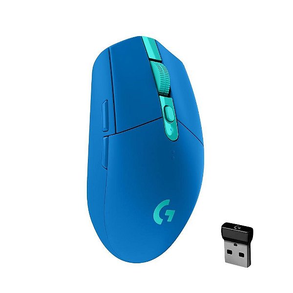 Mouse Sem Fio Gamer Logitech G305 Hero Lightspeed 6 Botões 12000 DPI Azul - 910-006013