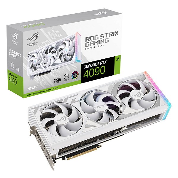 Placa de Video ASUS GeForce RTX 4090 ROG Strix White Edition 24GB GDDR6X 384 bit - ROG-STRIX-RTX4090-24G-WHITE