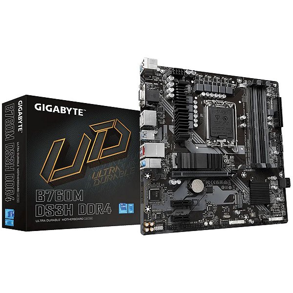 Placa Mãe Gigabyte B760M DS3H DDR4 LGA 1700 MATX