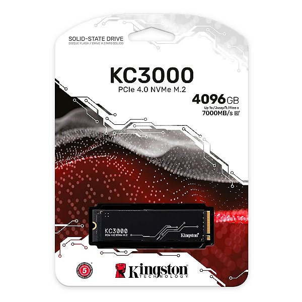 SSD 4TB Kingston Fury KC3000 2280 3D TLC NVMe - SKC3000D/4096G