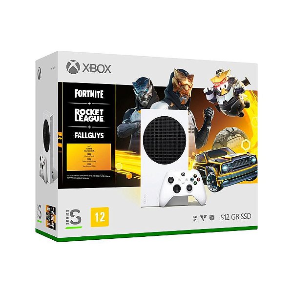 Console Microsoft Xbox Series S 512GB + Fortnite + Rocket League + Fall Guys - Gilded Hunter Bundle