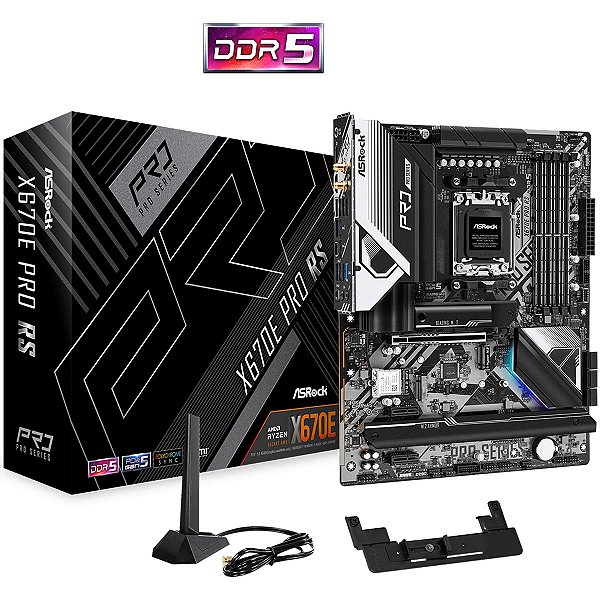 Placa Mãe ASRock X670E Pro RS DDR5 AM5 ATX