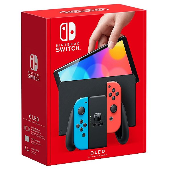 Nintendo Switch OLED 64GB - Azul Néon/Vermelho Néon - GK Infostore