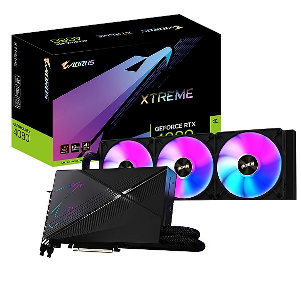 Placa de Video Gigabyte GeForce RTX 4080 Aorus Xtreme Waterforce 16GB GDDR6X 256 bit - GVN4080AW-00-10