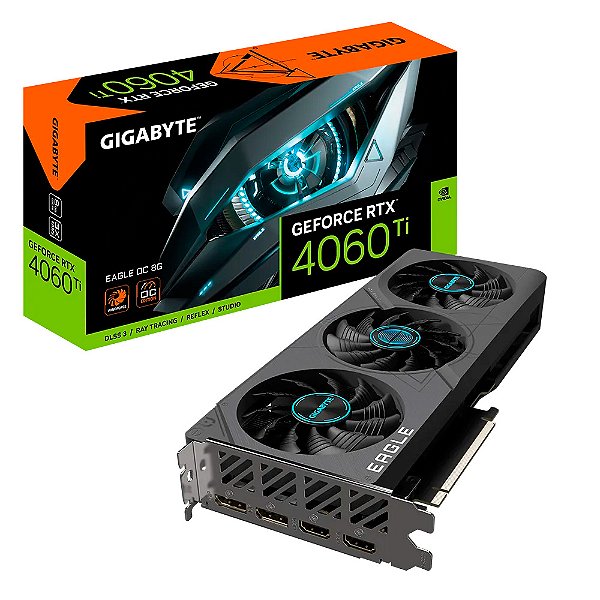 Placa de Video Gigabyte GeForce RTX 4060 Ti Eagle OC 8GB GDDR6 128bit - GV-N406TEAGLE OC-8GD