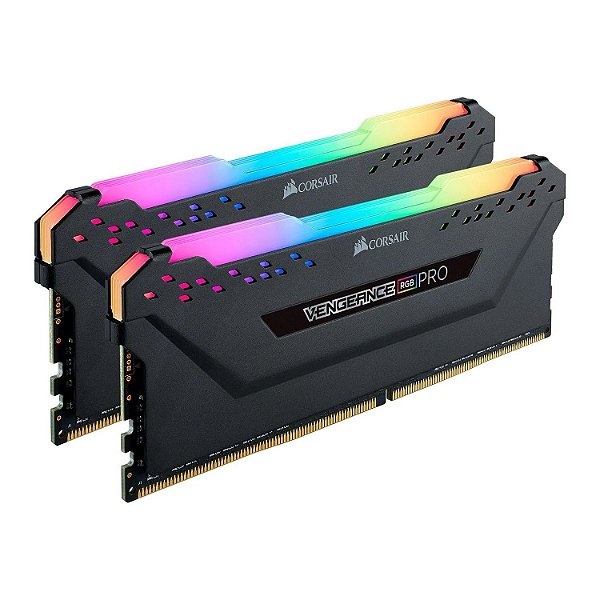 Memória Corsair Vengeance RGB PRO 16GB (2x8Gb) 3200Mhz DDR4 Preta - CMW16GX4M2C3200C16