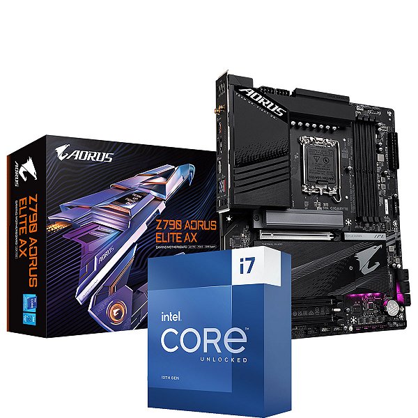 Kit Upgrade Intel Core I7 13700K + Placa Mãe Gigabyte Z790 Aorus Elite AX  LGA 1700 ATX DDR5 - GK Infostore - Grandes Gamers Merecem Grandes PCs!!!