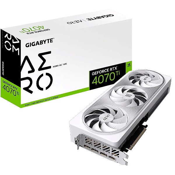 Placa de Video Gigabyte GeForce RTX 4070 Ti AERO OC V2 12GB GDDR6X 256bit - GV-N407TAERO OCV2-12GD