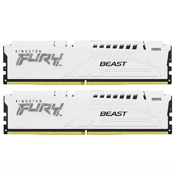 Memória Kingston Fury Beast 32GB 2x16GB DDR5 6000MHz CL40 White - KF560C40BWK2-32