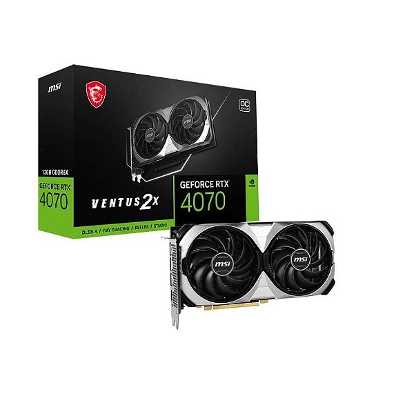 Placa de Vídeo MSI GeForce RTX 4070 Ventus 2X OC 12GB GDDR6X 192 bit - 912-V513-063