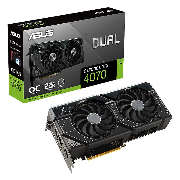 Placa de Video Asus GeForce RTX 4070 Dual OC Edition 12GB GDDR6X 192 bit - DUAL-RTX4070-O12G