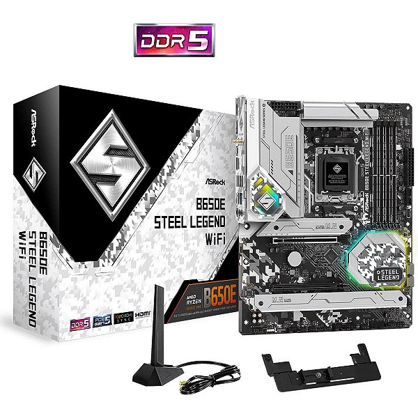 Placa Mãe ASRockB650E Steel Legend WiFi DDR5 AM5 ATX