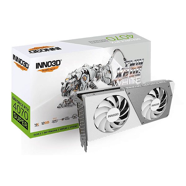 Placa de Video INNO3D GeForce RTX 4070 SUPER Twin X2 Oc White 12GB GDDR6X 192 bit - N407S2-126XX-186162W