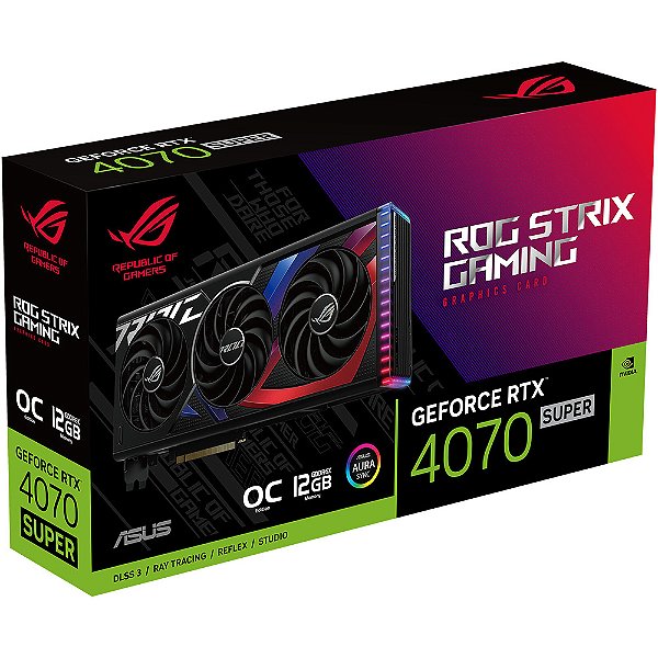 Placa de Video Asus GeForce RTX 4070 Super ROG Strix | GK Infostore