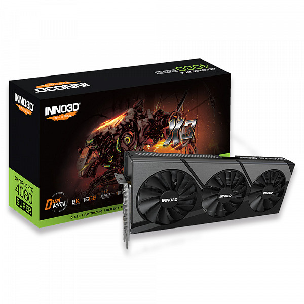 Placa de Video INNO3D GeForce RTX 4080 SUPER X3 G6X 16GB GDDR6X 256 bit - N408S83-166X-18703552