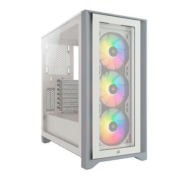 Gabinete Gamer Corsair iCUE 4000X RGB Mid-Tower Branco - CC-9011205-WW