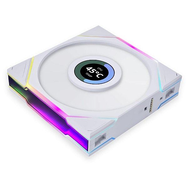 Cooler para Gabinete Lian Li UNIFAN TL LCD 120 RGB 120mm Reverse Blade White - 12RTLLCD1W