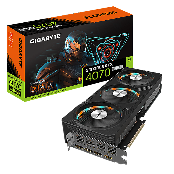 Placa de Video Gigabyte GeForce RTX 4070 SUPER GAMING OC 12G 12GB GDDR6X 192 bit - GV-N407SGAMING OC-12GD