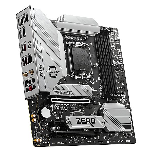 Placa Mãe MSI B760M Project Zero White Wi-Fi DDR5 LGA 1700 MATX