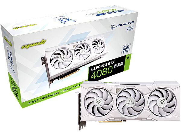 Placa de Video Manli GeForce RTX 4080 SUPER Polar Fox 16GB GDDR6X 256 bit - M-NRTX4080S/6RMHPPP-M360