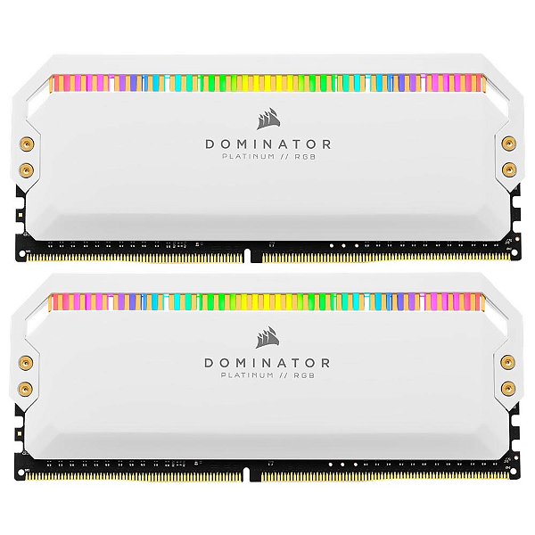 Memória RAM Corsair Dominator Platinum RGB DDR4 16GB (2X8GB) 3200MHz Branco - CMT16GX4M2E3200C16W