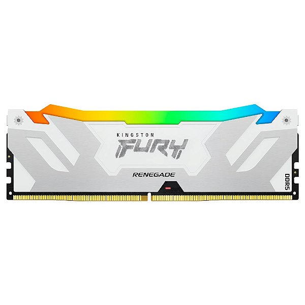 Memória Kingston Fury Renegade DDR5 16GB 6400MHz CL32 RGB Branco Prata - KF564C32RWA-16