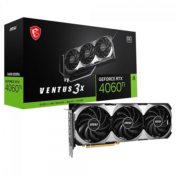 Placa de Video MSI GeForce RTX 4060 Ti 3X OC 16GB GDDR6 128bit - 912-V517-093