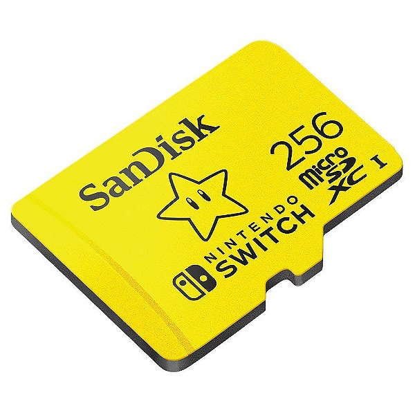 Cartao de Memoria Sandisk Nintendo Switch MICROSDXC 256GB 100MBS SDSQXAO 256G GNCZN