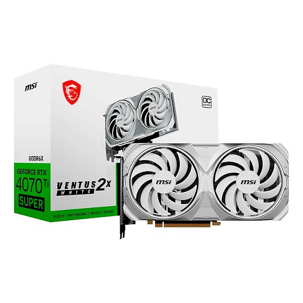 Placa de Video MSI GeForce RTX 4070 Ti SUPER Ventus 2X White OC 16GB GDDR6X 256 bit - 912-V513-629