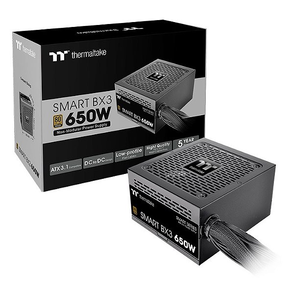 Fonte Thermaltake 650w Smart BX3 80 Plus Bronze - PS-SPD-0650NNFABE-3
