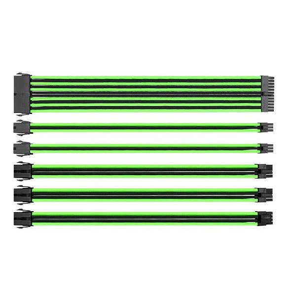 Cabo de Fonte Thermaltake MOD Sleeved Black and Green - AC-034-CN1NAN-A1