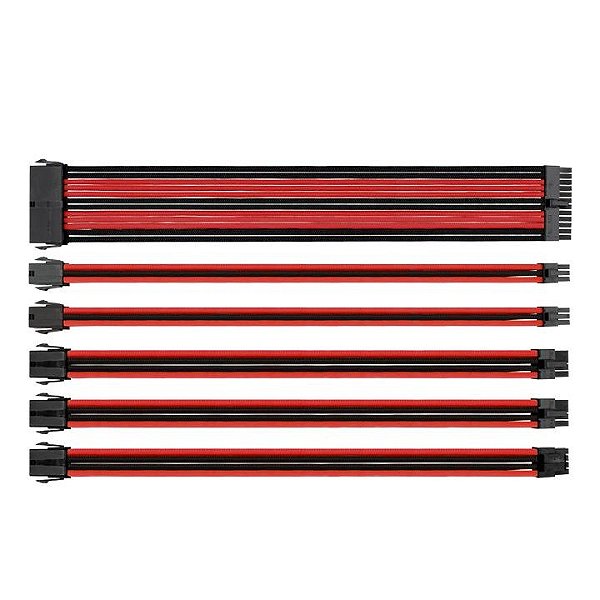 Cabo de Fonte Thermaltake MOD Sleeved Black and Red - AC-033-CN1NAN-A1
