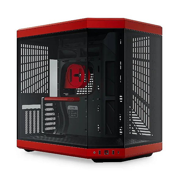 Gabinete Gamer HYTE Y70 Touch Pitch Tela Touch 14.5 C/ Cabo Riser Usb Type-C Black and Red - CS-HYTE-Y70TI-RB