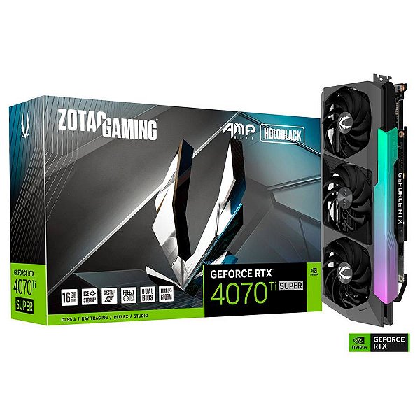 Placa de Video Zotac GeForce RTX 4070 TI SUPER AMP HOLO 16GB GDDR6X 256 bit - ZT-D40730F-10P