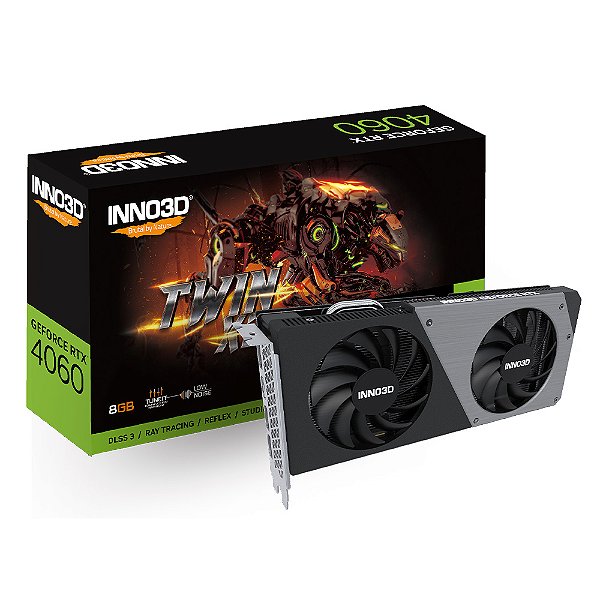 Placa de Video INNO3D GeForce RTX 4060 TWIN X2 8GB GDDR6 128bit - N40602-08D6-173051N