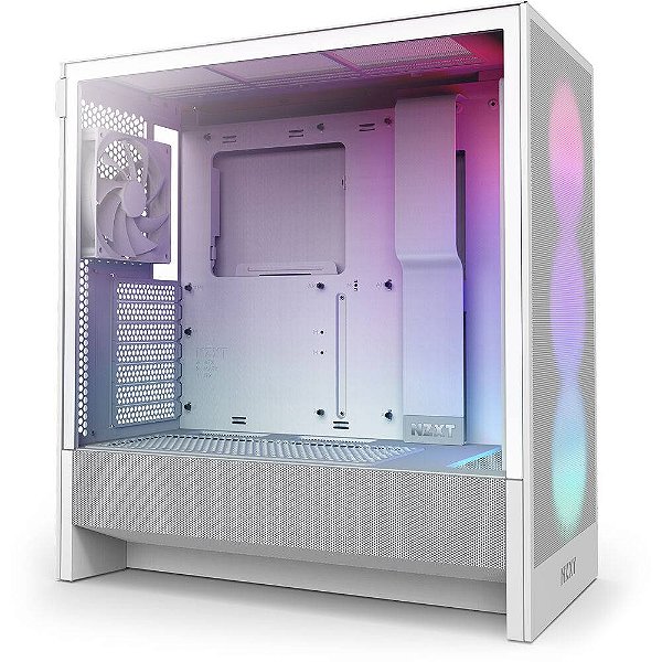 Gabinete NZXT H5 Flow RGB (2024) Vidro Temperado White - CC-H52FW-R1
