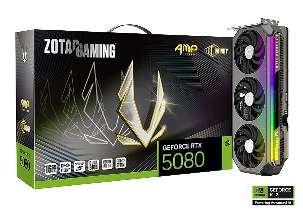 Placa de Video Zotac GeForce RTX 5080 AMP Extreme INFINITY Placa de Video Zotac GeForce RTX 5080 AMP Extreme INFINITY