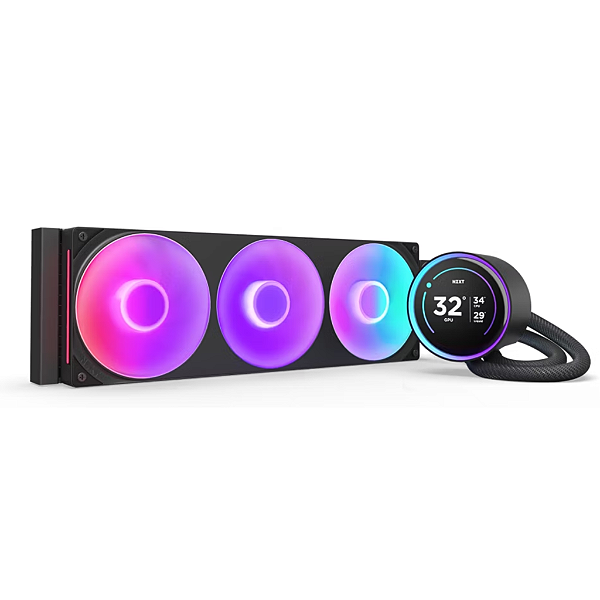 WaterCooler NZXT Kraken Elite 360 RGB Black Visor LCD 2.72" 360MM - RL-KR36E-B2