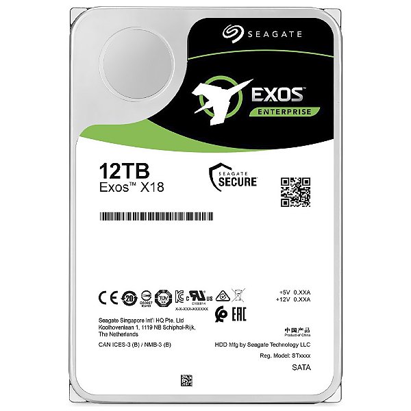 HD 12TB Seagate Exos X18 Enterprise 3.5" 7200RPM 256MB SATA III - ST12000NM000J