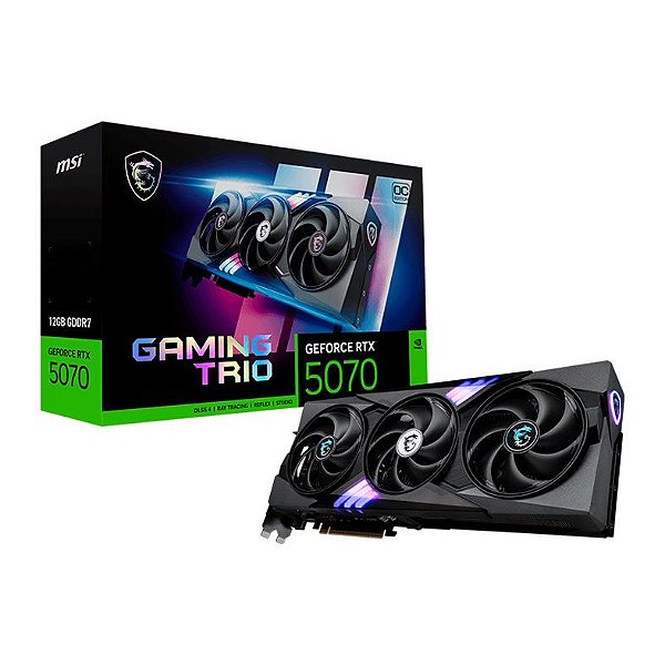 Placa de Vídeo MSI GeForce RTX 5070 12G Gaming Trio OC 12GB GDDR7 192 bit - 912-V532-019