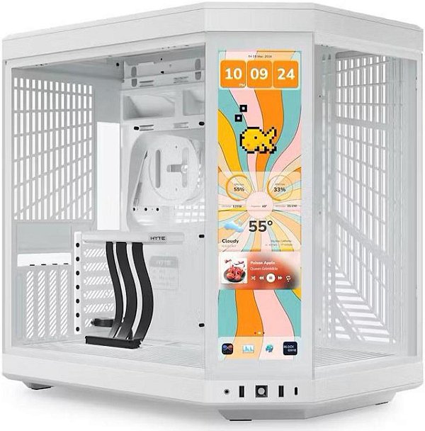 Gabinete Gamer HYTE Y70 Touch Infinite Pitch Tela Touch 14.5 C/ Cabo Riser Usb Type-C Snow White - CS-HYTE-Y70TTI-WW