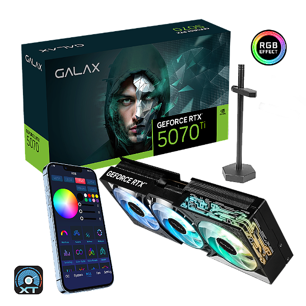 Placa de Video Galax GeForce RTX 5070 TI 1-Click OC 16GB GDDR7 256 bit - 57IZN6MDBBOC