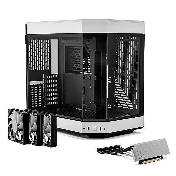 Gabinete Gamer HYTE Y60 Black/White Mid Tower Com 3 fans - CS-HYTE-Y60-BW