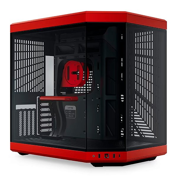 Gabinete Gamer HYTE Y70 Black and Red Mid Tower - CS-HYTE-Y70-BR