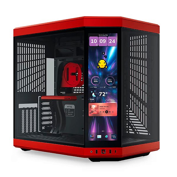 Gabinete Gamer HYTE Y70 Touch Infinite Pitch Tela Touch  14.9 C/ Cabo Riser Usb Type-C Black and Red - CS-HYTE-Y70TTI-RB